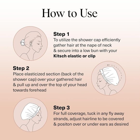 Luxury Satin Reusable Waterproof Shower Cap Large Adjustable Stylish Hair Cover main image 4